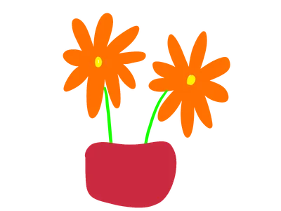 花瓶のオレンジの花